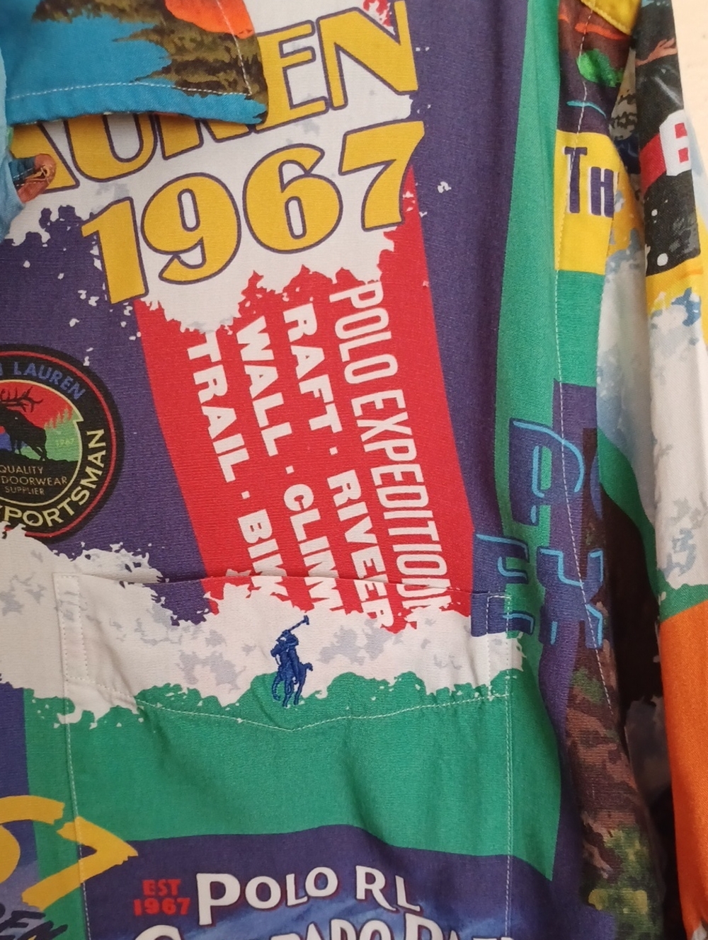 Polo Ralph Lauren Sportsman Kayak Expedition Camp Shirt Stadium XL Retro Pony - Picture 12 of 16
